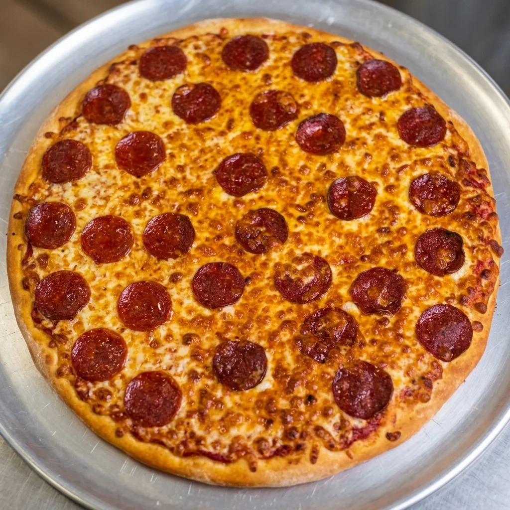 Classic pepperoni pizza at Sargent Flying Pizza in Winnipeg's West End